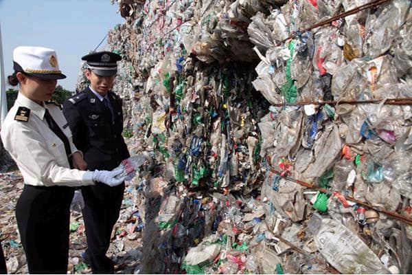 A shipment of 2,000 tonnes of illegally imported PET bottles was intercepted by officials